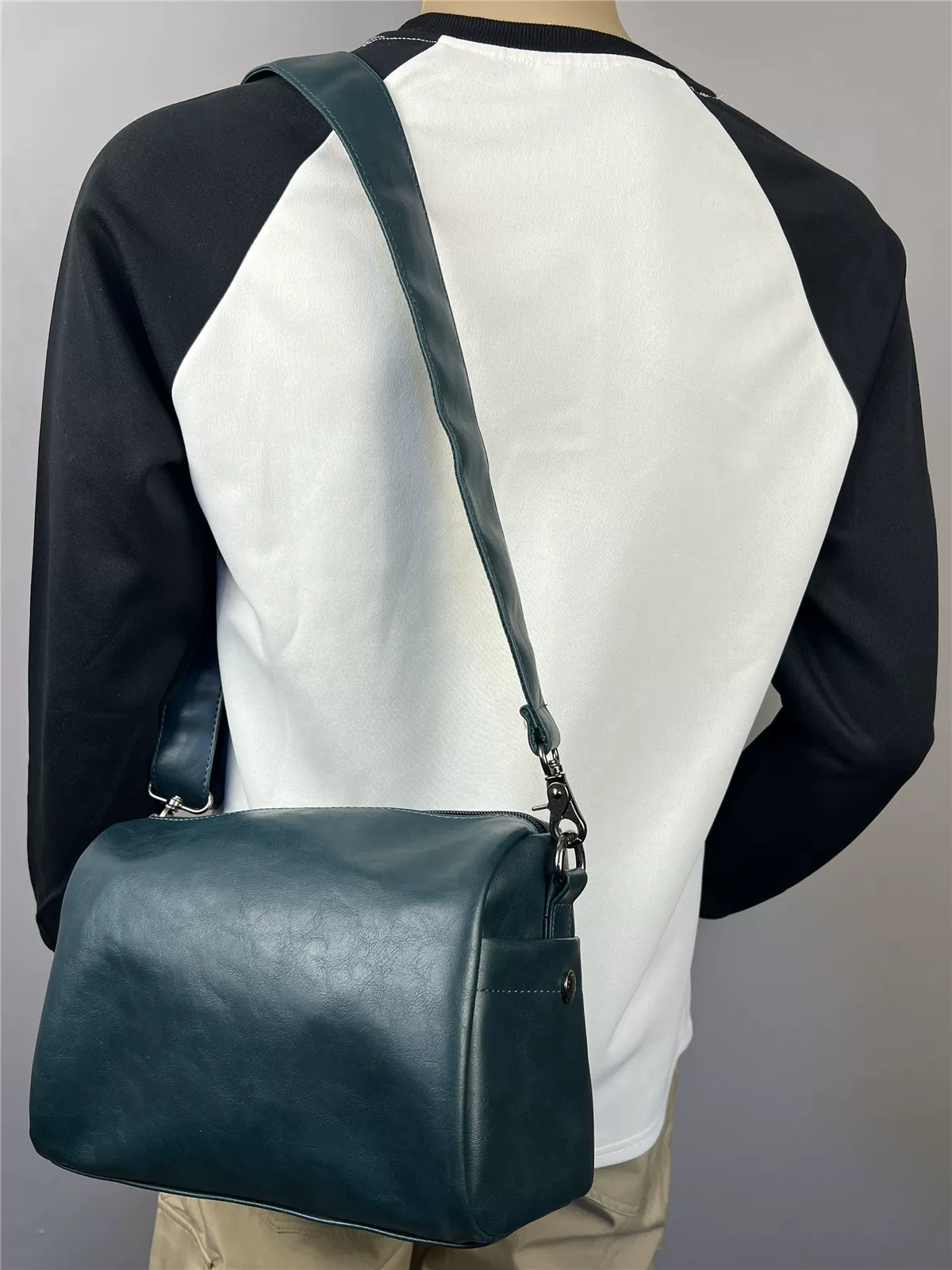 Túi đeo vai nam phong cách Hàn Quốc ba ngăn, túi đeo chéo unisex thông thường, túi da mềm, ba lô đeo chéo phong cách Anh