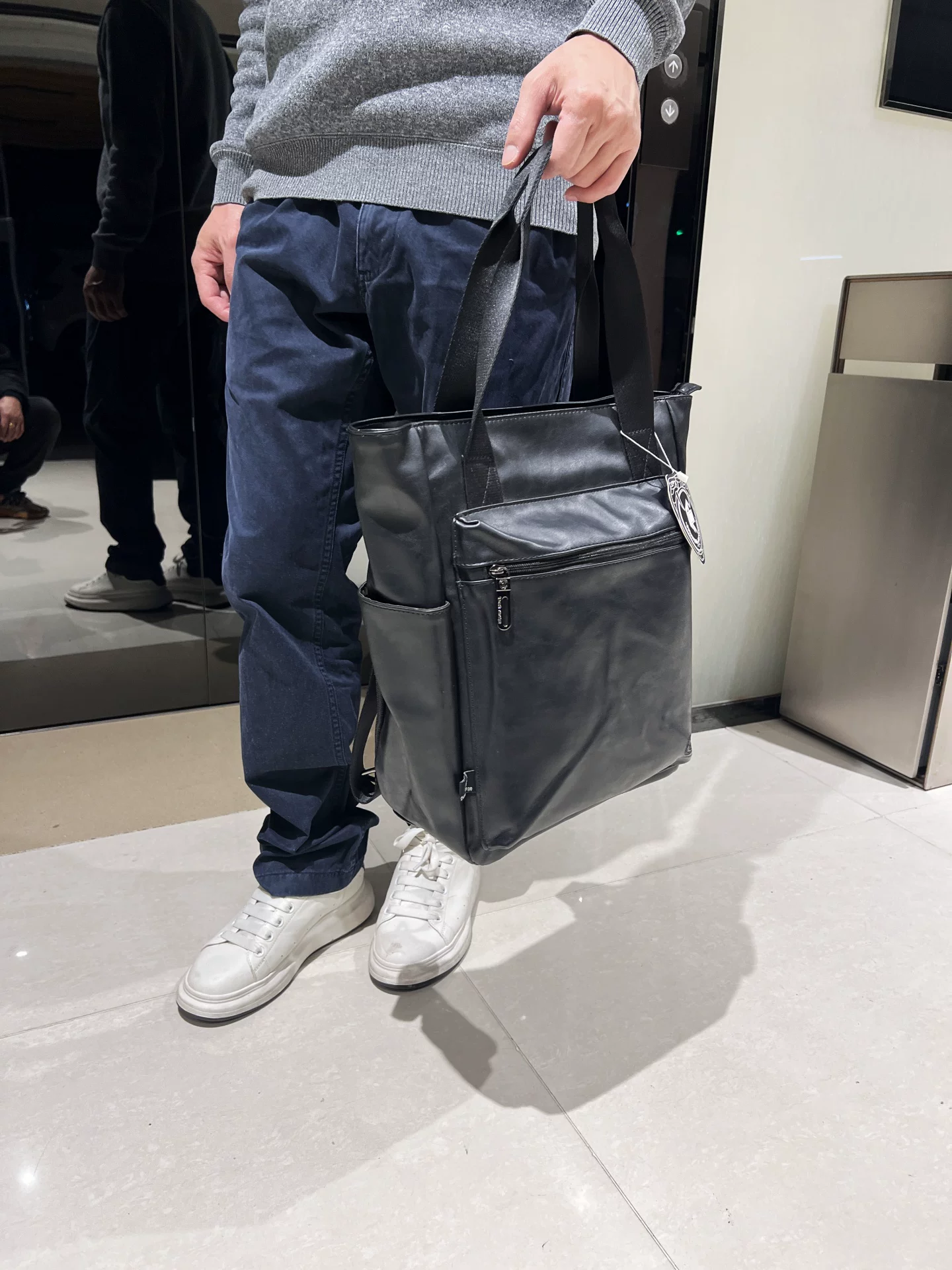 Ba lô ba ngăn phong cách Hàn Quốc cổ điển dành cho nam giới, dung tích lớn, đa chức năng, đựng laptop, balo đi học, chất liệu da mềm