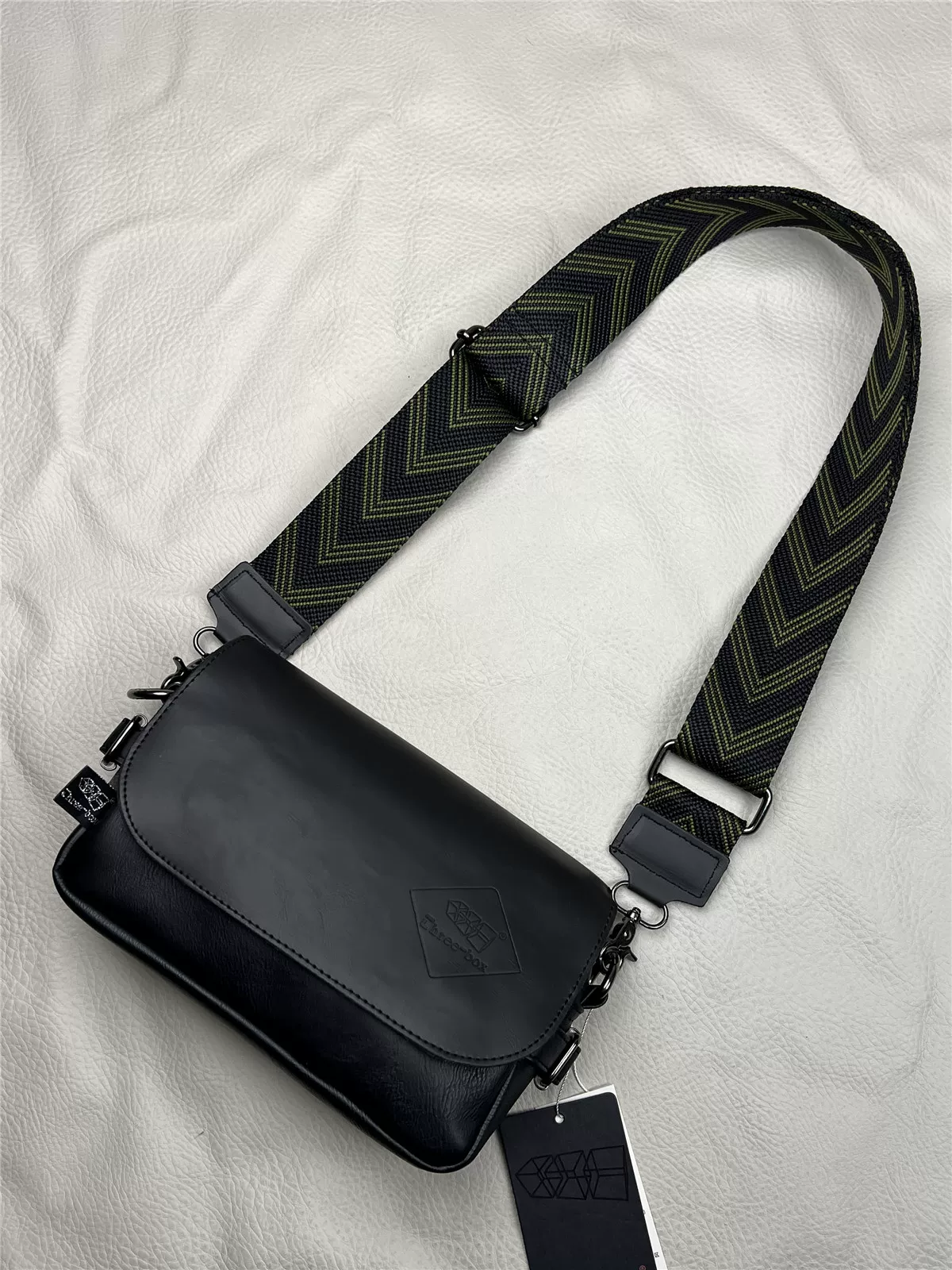 Ba hộp túi đeo chéo nam Nhật Bản và Hàn Quốc, túi đeo chéo phong cách Nhật Bản dành cho giới trẻ, ba lô học sinh thể thao có dây ruy băng thương hiệu thời thượng