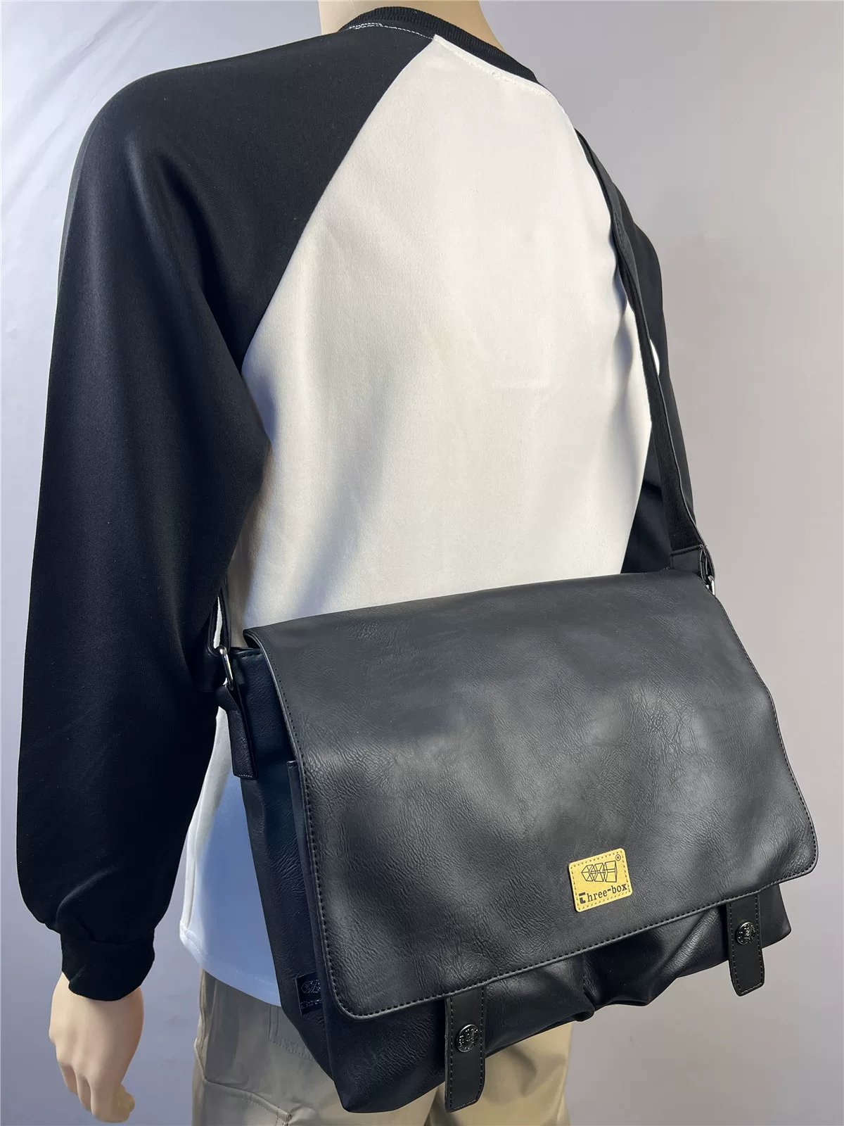 Túi đeo chéo nam thời trang ba ngăn, dung tích lớn, đựng laptop, dành cho sinh viên, đi làm