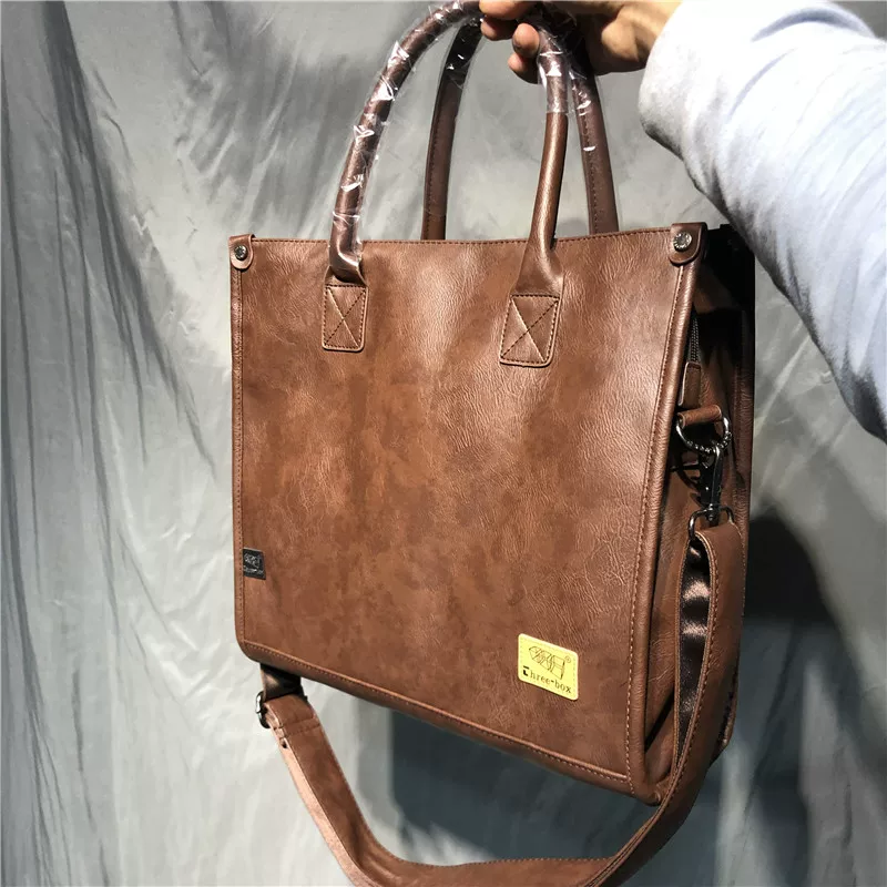 Túi xách nam công sở thời trang ba ngăn phong cách Hàn Quốc, balo đeo chéo đựng laptop unisex hàng hiệu, túi đựng tài liệu