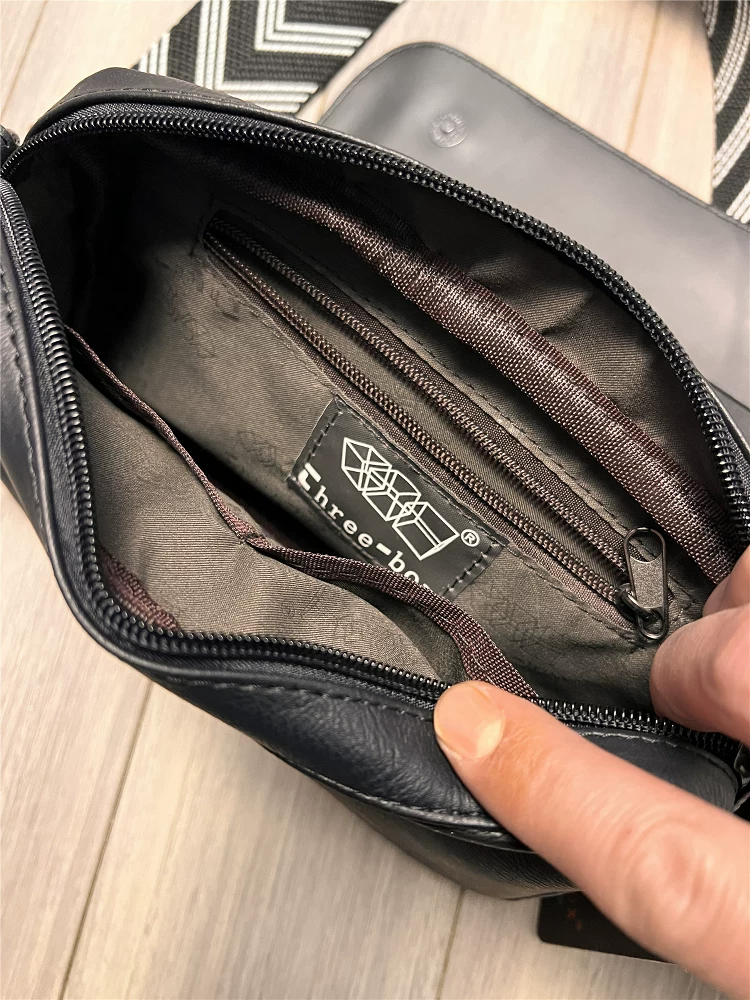 Túi đeo chéo nam thời trang ba ngăn, họa tiết đổi màu, kiểu dáng mới, balo nhỏ gọn, phong cách casual