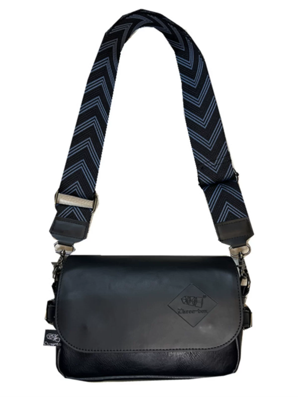 Túi đeo chéo ba ngăn thời trang nam 2025, túi đeo vai unisex kiểu Nhật hiện đại, ba lô sọc cá tính