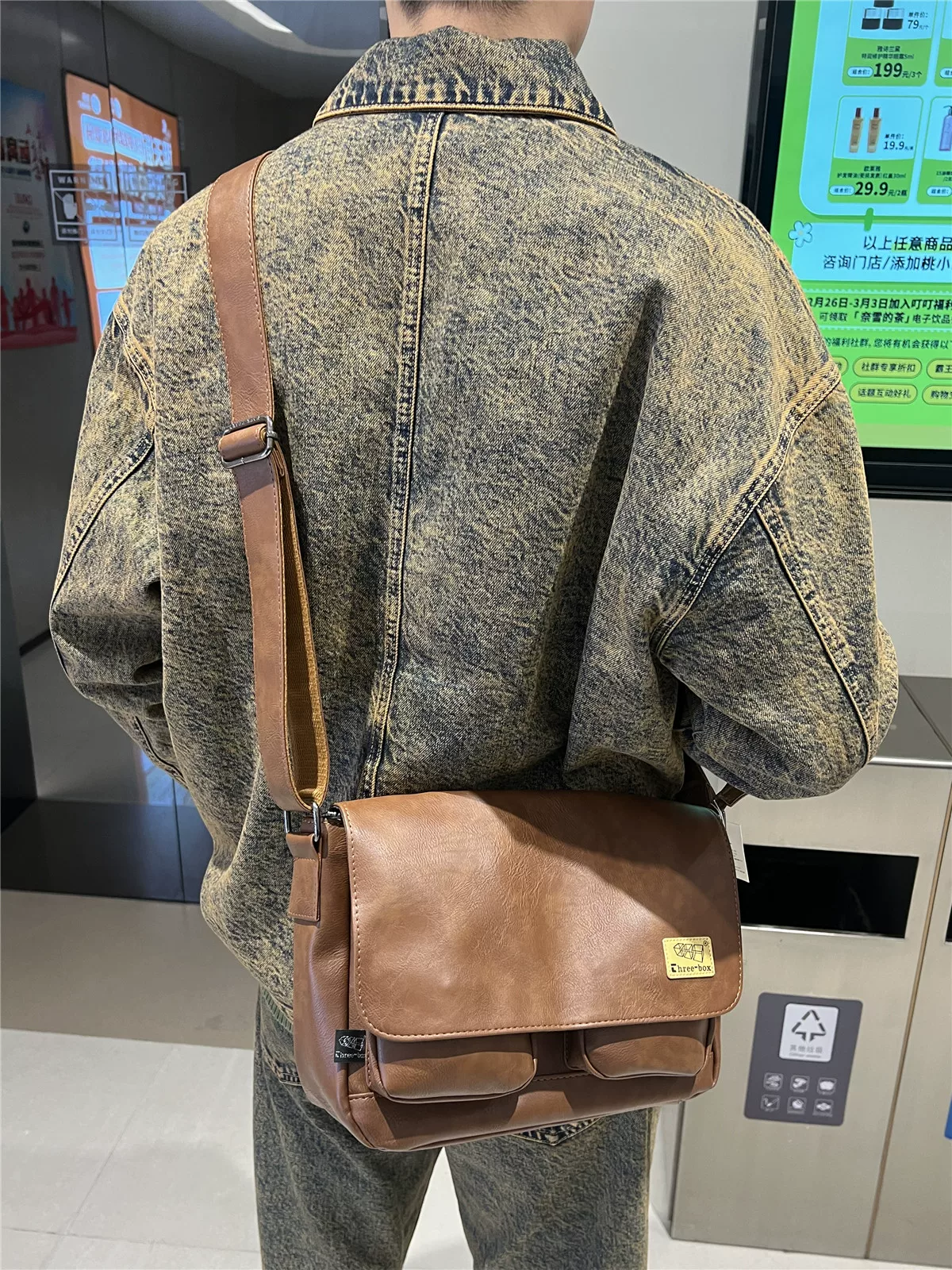 Túi đeo chéo hợp thời trang dành cho nam, túi đeo vai đơn, phong cách giản dị Nhật Bản, ba lô thể thao nam, túi xách nam, túi đi xe máy, túi xách, túi lớn