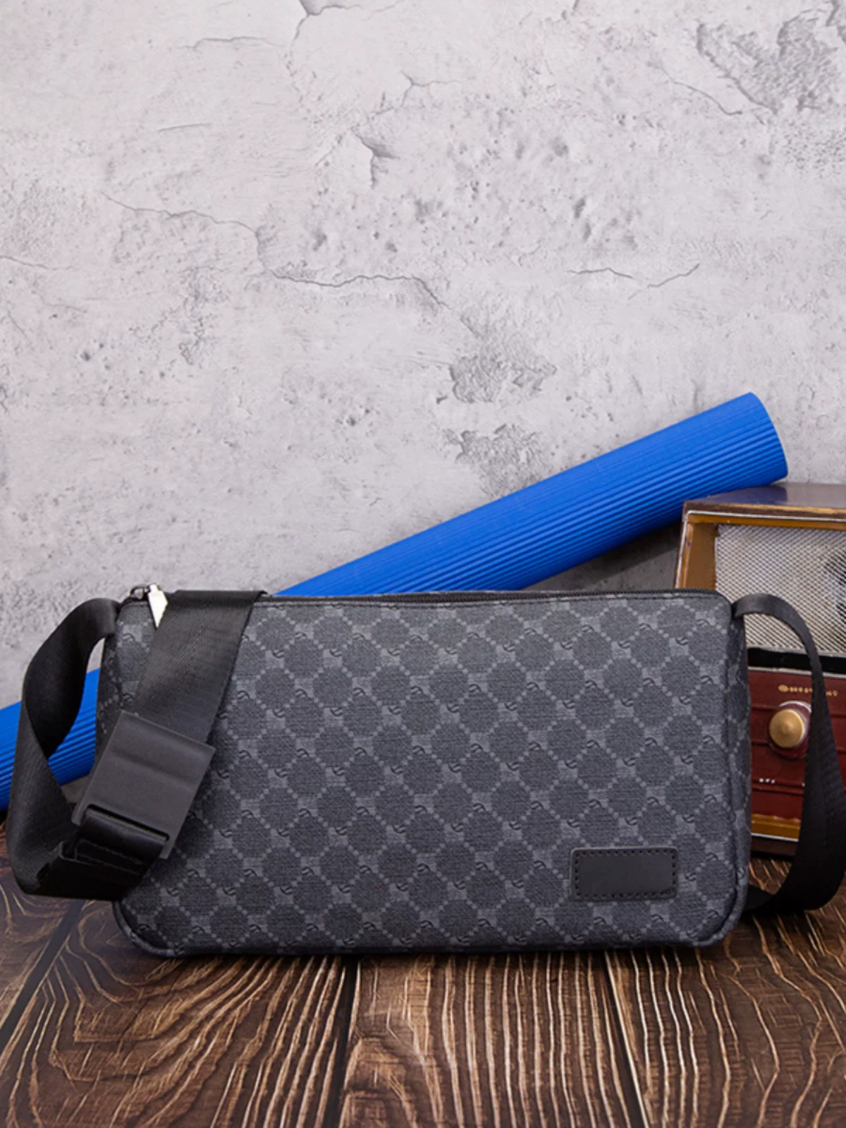 Túi đeo chéo nam phong cách Trung Hoa thời thượng 2025, túi đeo chéo nhỏ họa tiết ca rô Nhật Bản và Hàn Quốc, túi đeo chéo công sở, ba lô nhỏ họa tiết ca rô nữ