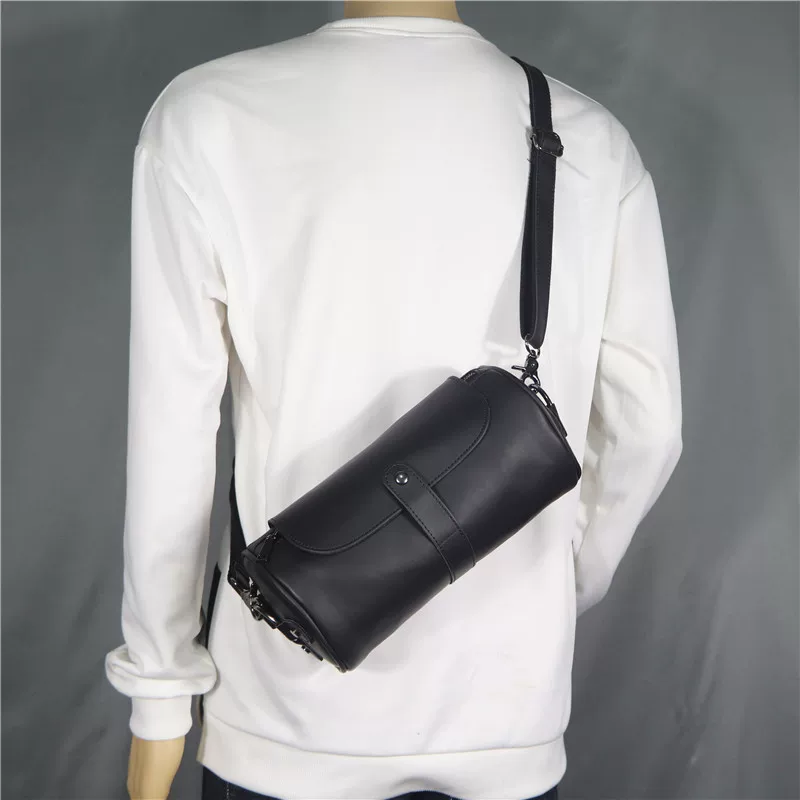 Túi đeo chéo nam thời trang hình trụ cá tính phong cách Nhật Bản 2024, balo đeo vai kiểu bucket, dành cho giới trẻ, đi chơi ngoài trời