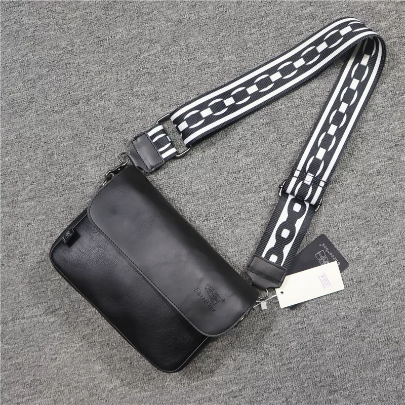 Túi đeo chéo cá tính phong cách Hàn Quốc ba ngăn, kiểu dáng giản dị cổ điển, dây ruy băng rộng, túi nhỏ đeo chéo nữ, túi đựng điện thoại