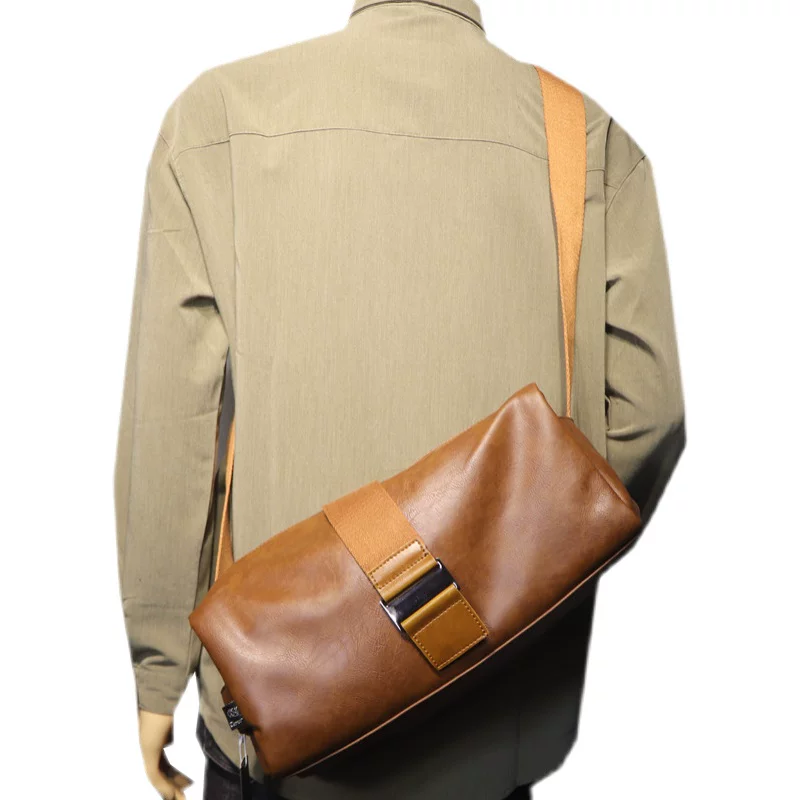 Túi đeo vai nam ba ngăn chính hãng, túi đeo chéo vuông PU trẻ trung, túi đeo chéo thể thao đi xe máy