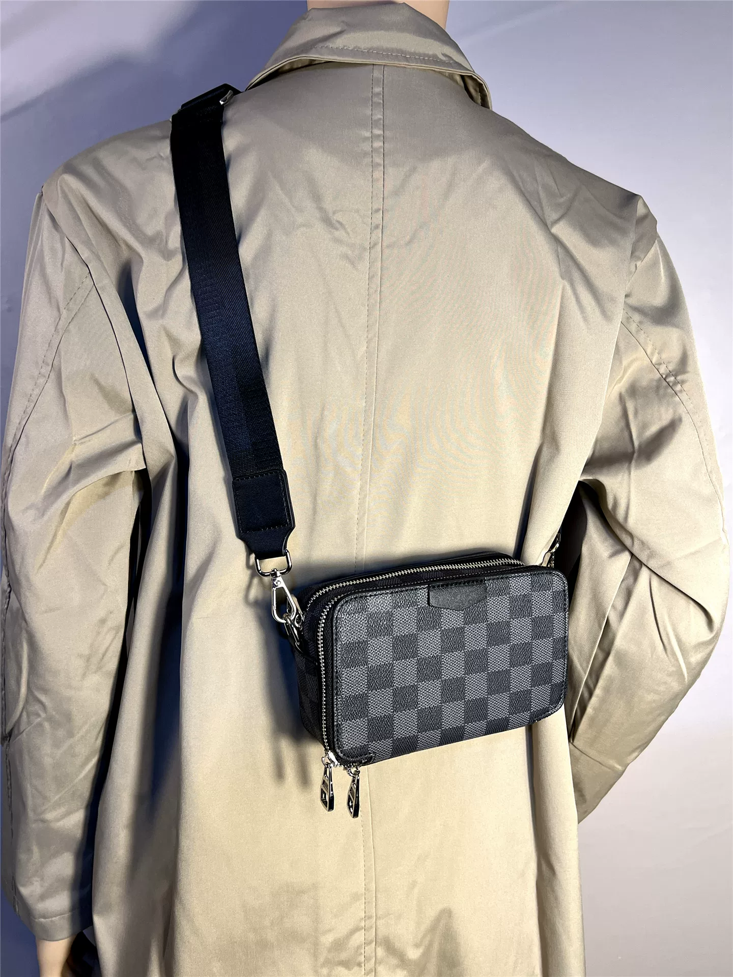 Túi đeo vai nam kiểu caro mới của Will, túi xách nam, ví đựng thẻ đường phố, túi đeo chéo nhỏ, ba lô cầm tay nhỏ dành cho giới trẻ.