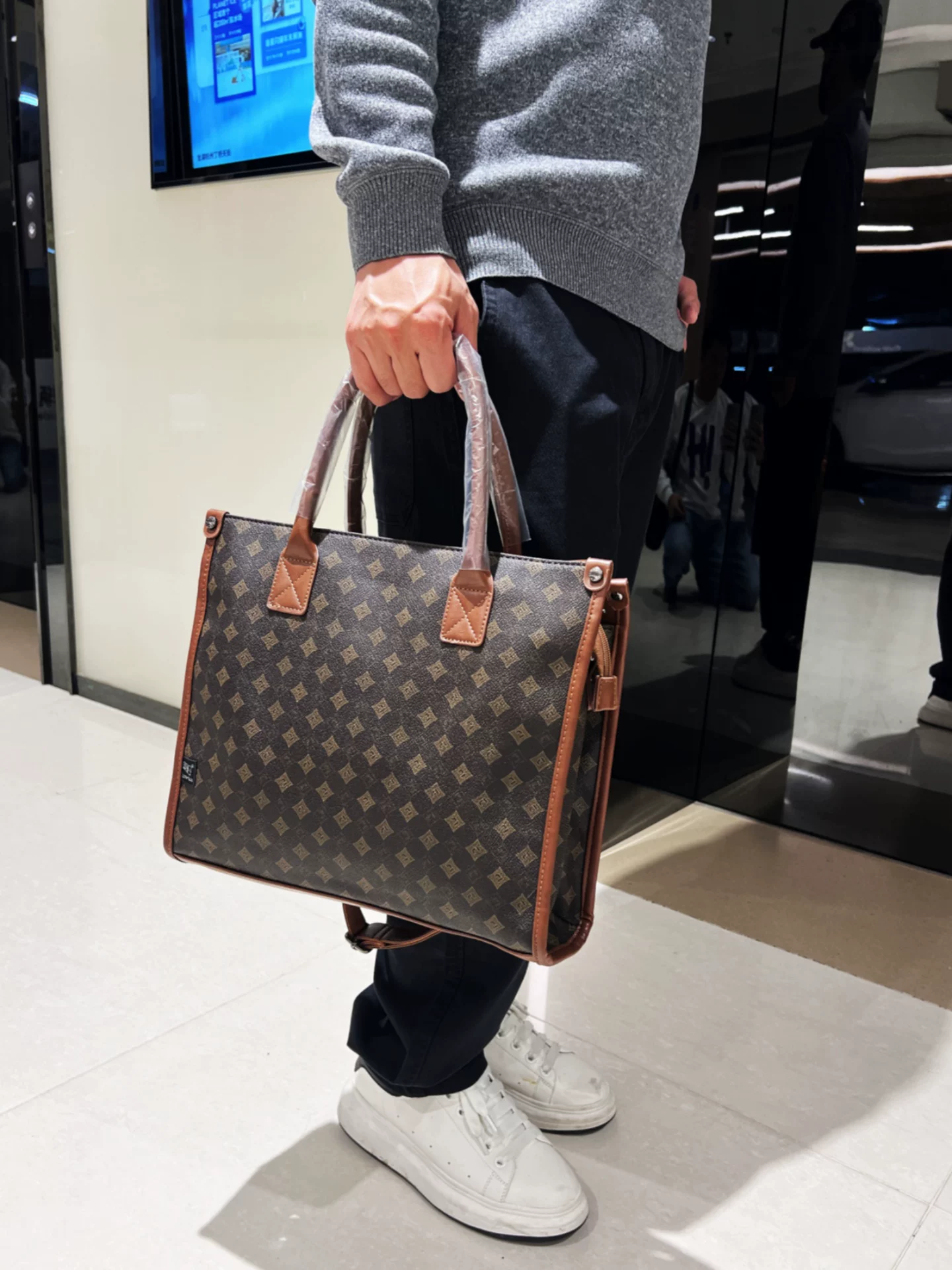 Túi xách nam da cao cấp vintage 2026, túi đeo vai công sở, túi đựng máy tính, cặp tài liệu