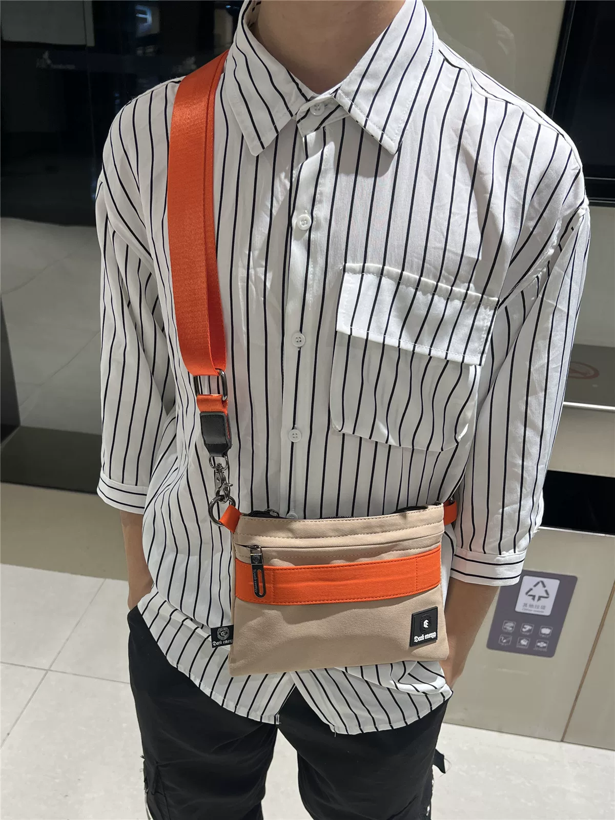 Dark Energy Thời trang mùa hè Túi vải đeo chéo đựng điện thoại Phong cách Nhật Bản Unisex Clutch Túi xách đeo vai hợp thời trang