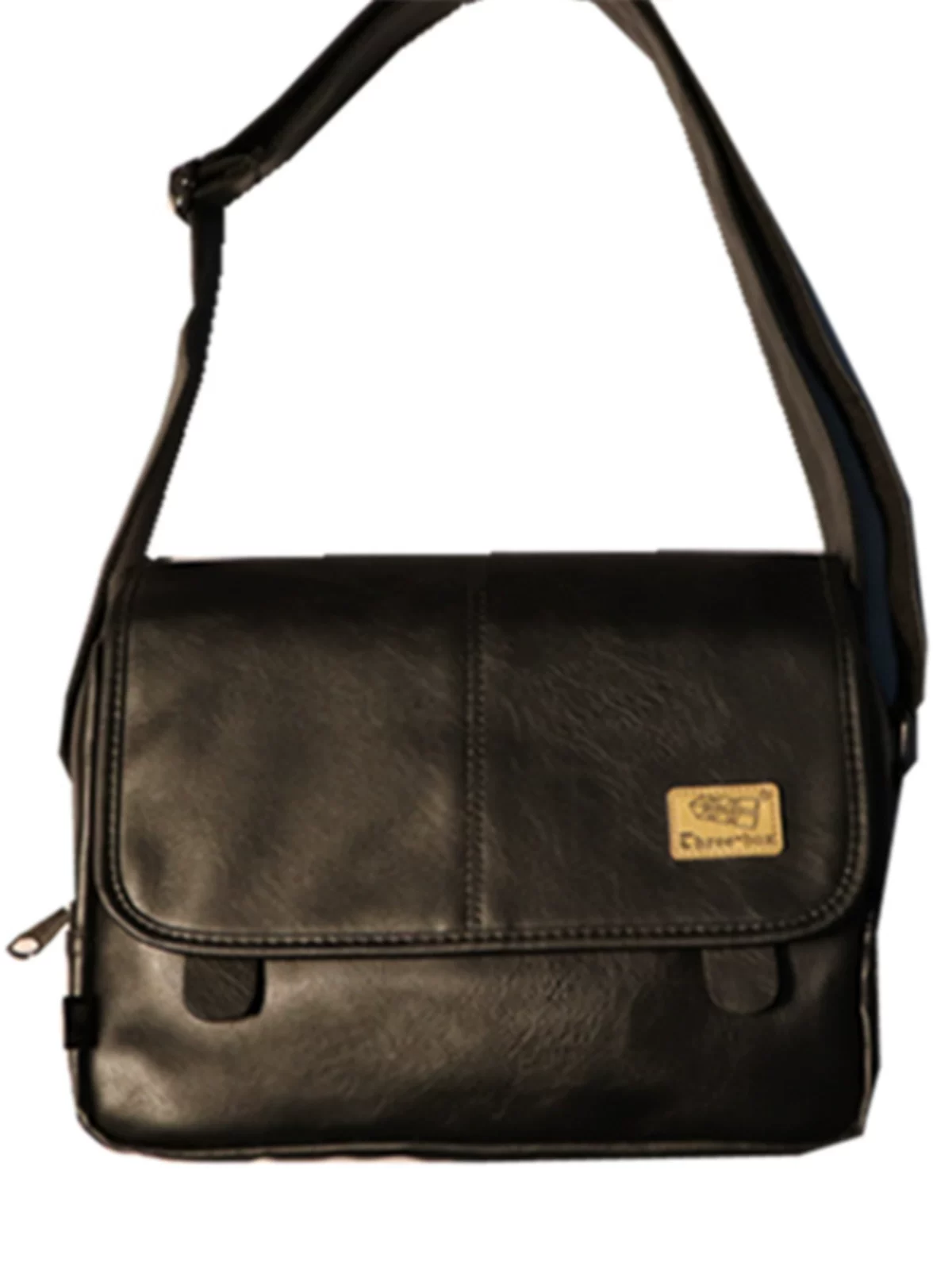 Túi đeo chéo nam thời trang ba ngăn, balo đeo chéo unisex cá tính, túi học sinh chất liệu PU phong cách xe máy