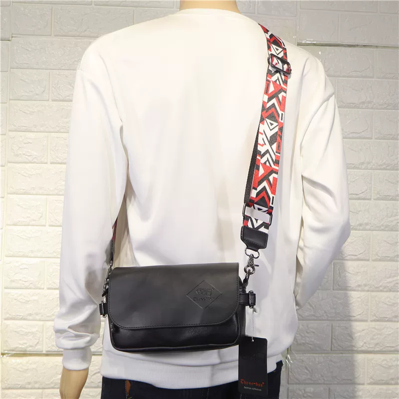 Threebox phiên bản Hàn Quốc phong cách Nhật Bản túi đeo vai nam kiểu dáng thời trang unisex kẻ sọc đeo chéo ba lô nhỏ túi đeo chéo nam