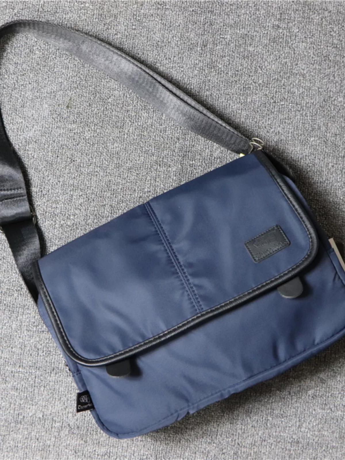 Túi đeo vai nam ba ngăn kiểu Nhật Bản cổ điển bằng vải canvas, chất liệu nylon, kiểu đeo chéo, balo, túi đeo vai học sinh