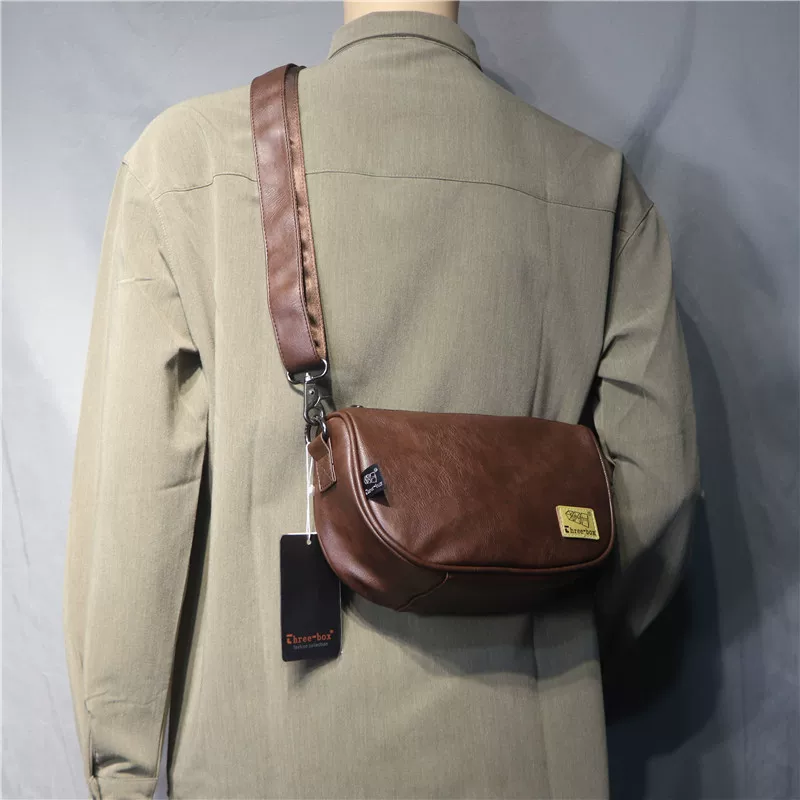 Túi đeo chéo nam Hàn Quốc ba ngăn kiểu Nhật Bản và Hàn Quốc, unisex, đeo vai, đeo chéo, túi nhỏ, túi đựng điện thoại