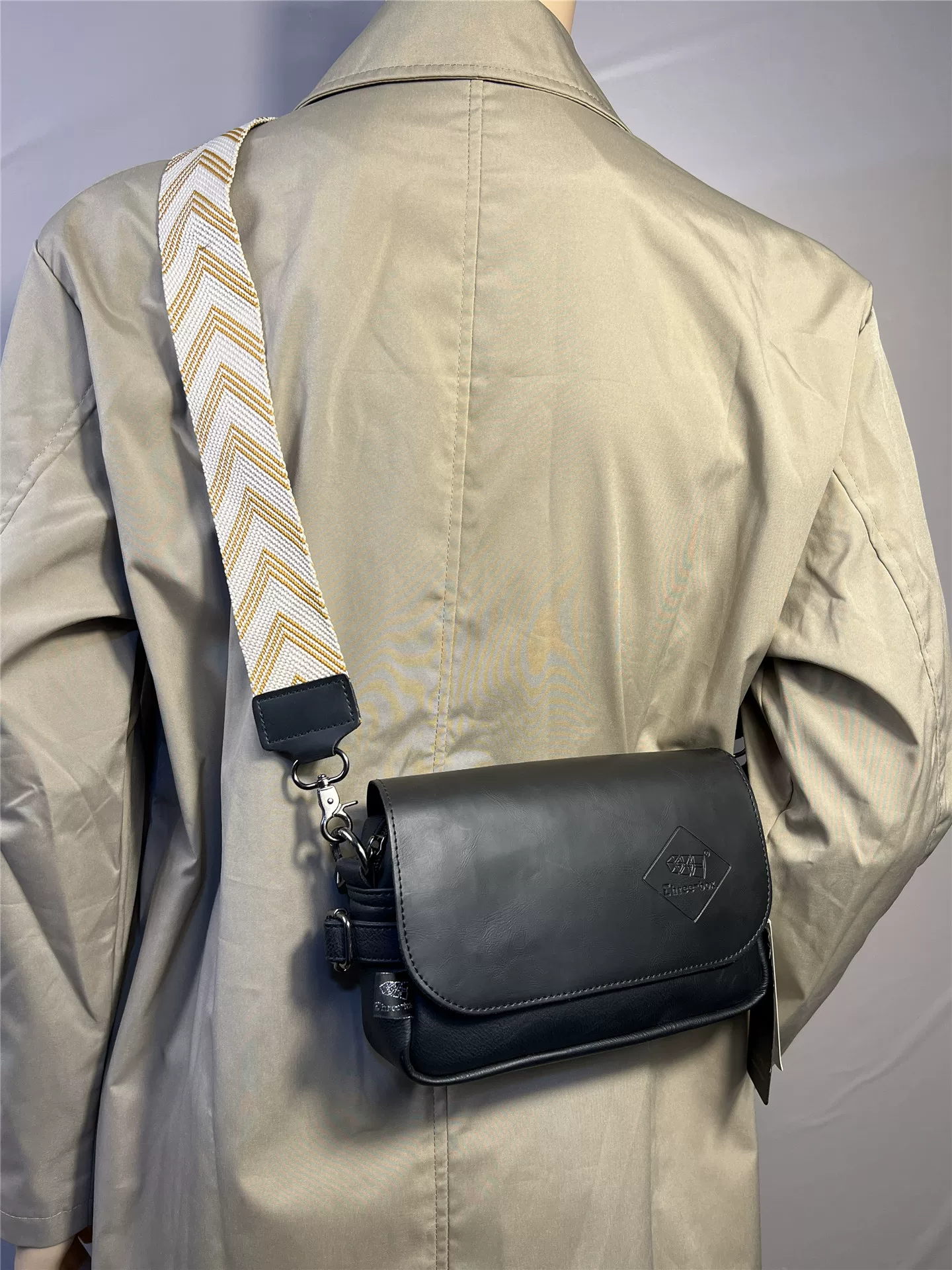 Túi đeo chéo nam đa năng phong cách Anh quốc, túi đeo vai thông thường có dây đeo rộng, túi đeo chéo ngoài trời, ba lô nhỏ đi làm