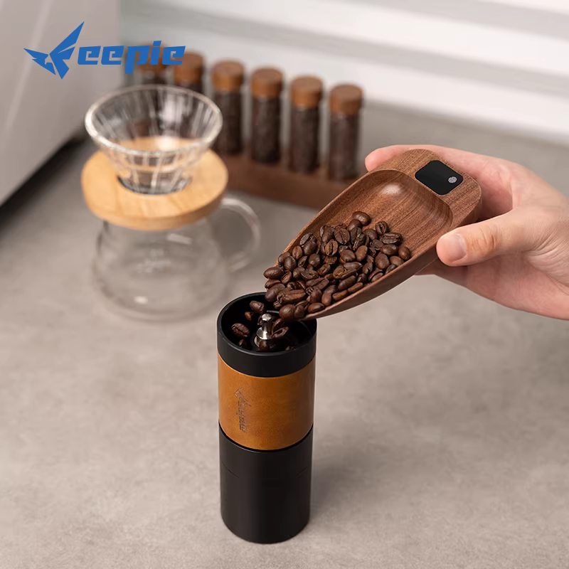 Khay cân điện tử bằng gỗ óc chó feepie, khay đựng cà phê, khay pha cà phê thủ công, khay cân cà phê, khay trưng bày cà phê