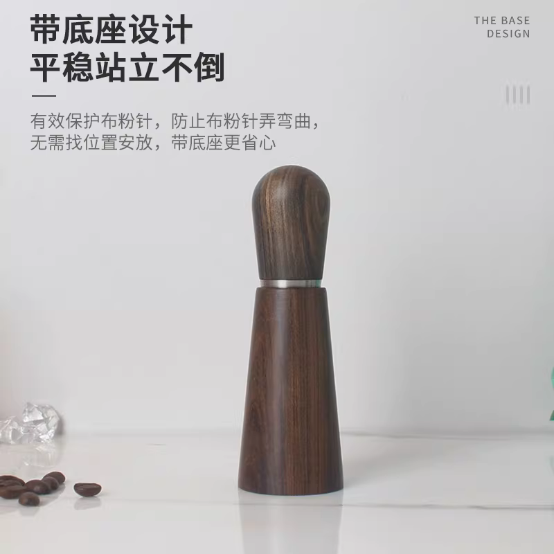 Dụng cụ phân phối bột cà phê dạng kim bằng thép không gỉ có đế để phá vỡ các cục bột cà phê