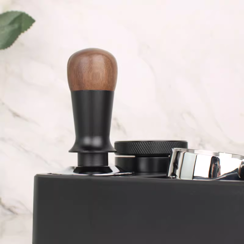 Dụng cụ nén cà phê bằng gỗ óc chó mới, dụng cụ phân phối cà phê kiểu Ý, dụng cụ nén chống lệch, 51/53/58mm