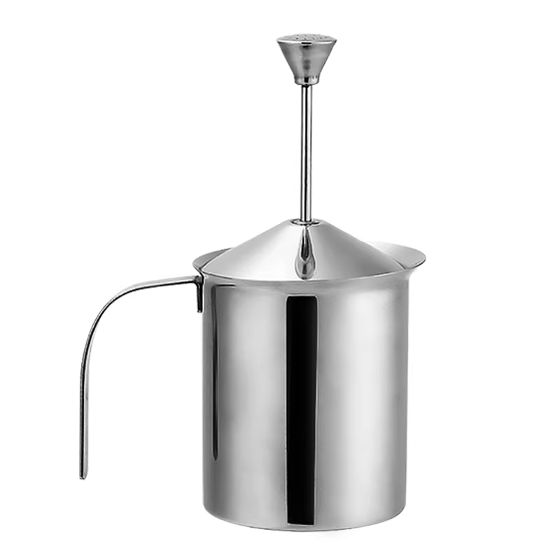 Máy đánh bọt sữa cà phê thủ công, tạo bọt cà phê đá, máy đánh bọt sữa hai lớp bằng thép không gỉ, bình đánh bọt sữa 400ml/800ml