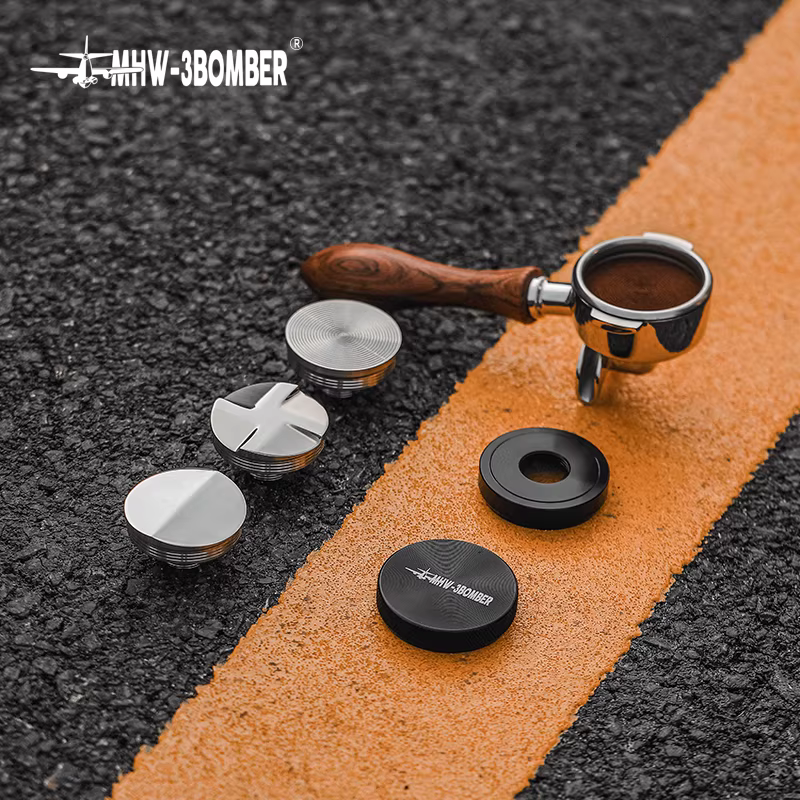 Dụng cụ nén cà phê kiểu máy bay ném bom, máy ép cà phê bằng thép không gỉ bốn lưỡi, dụng cụ nén kiểu Ý 51/53/58mm, bộ có ren