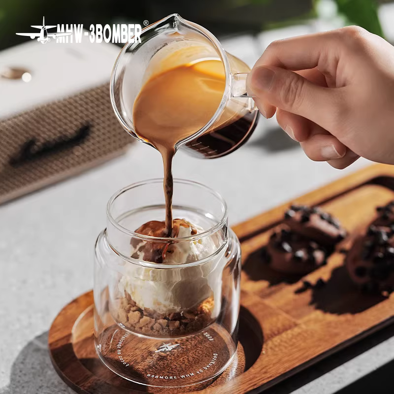 Cốc cà phê thủy tinh hai lớp Bomber DW, cốc nếm cà phê pha thủ công, cốc thủy tinh cốc espresso