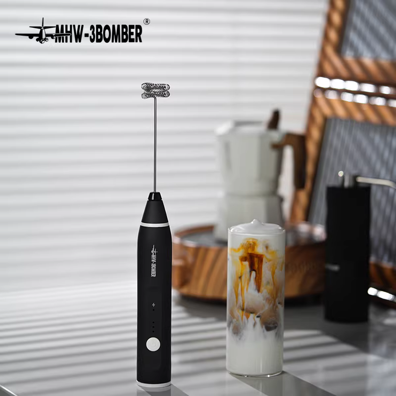Máy tạo bọt sữa kiểu máy bay ném bom, máy tạo bọt cà phê, máy tạo bọt sữa điện gia dụng, que khuấy sữa, máy tạo bọt cầm tay