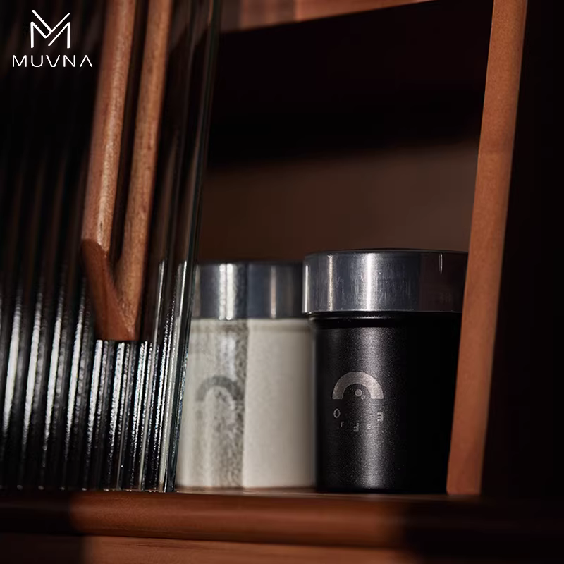 Bình đựng bột MUVNA có nắp, bình đựng bột cà phê, bột cacao, khuôn in ly latte art gia vị nướng