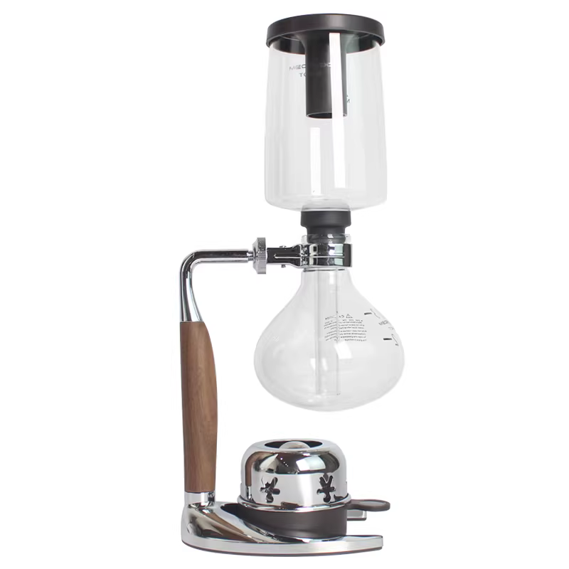 Bộ pha cà phê kiểu siphon mới, máy pha trà, tay cầm gỗ cổ điển, máy pha cà phê thủ công bằng thủy tinh, hộp quà tặng