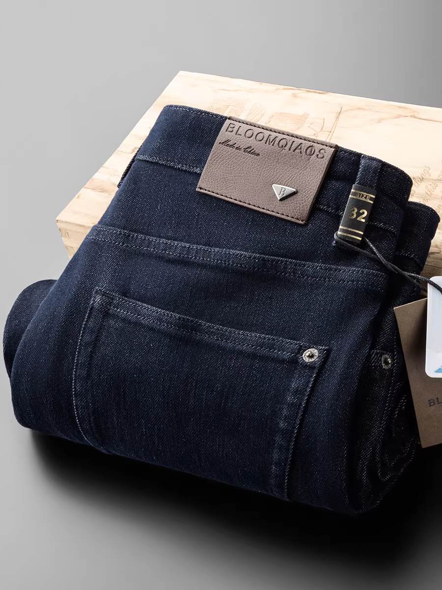 Quần jean nam chống phai màu thu đông mới, quần cotton đa năng ống thẳng, kiểu dáng công sở giản dị, co giãn và mềm mại