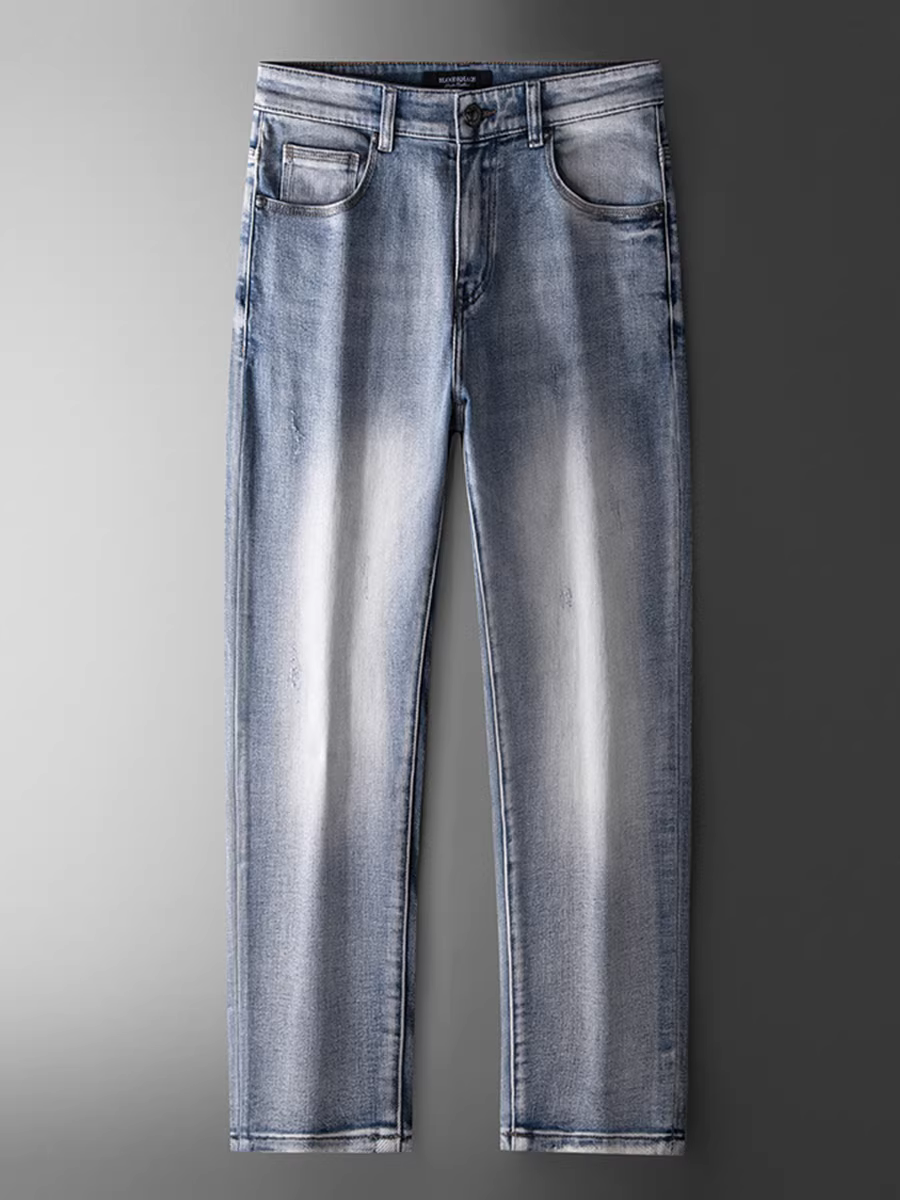 Quần jean nam mới mùa thu đông kiểu Mỹ cổ điển, dáng ôm, ống thẳng, chất liệu cotton mềm mại, co giãn.