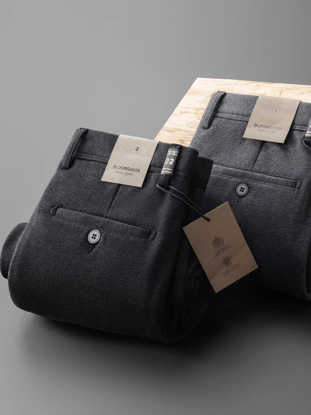 Mùa thu đông mới quần vải len pha thẳng ống rộng quần âu nam quần dài dày dặn len đa năng ấm áp thân thiện với làn da