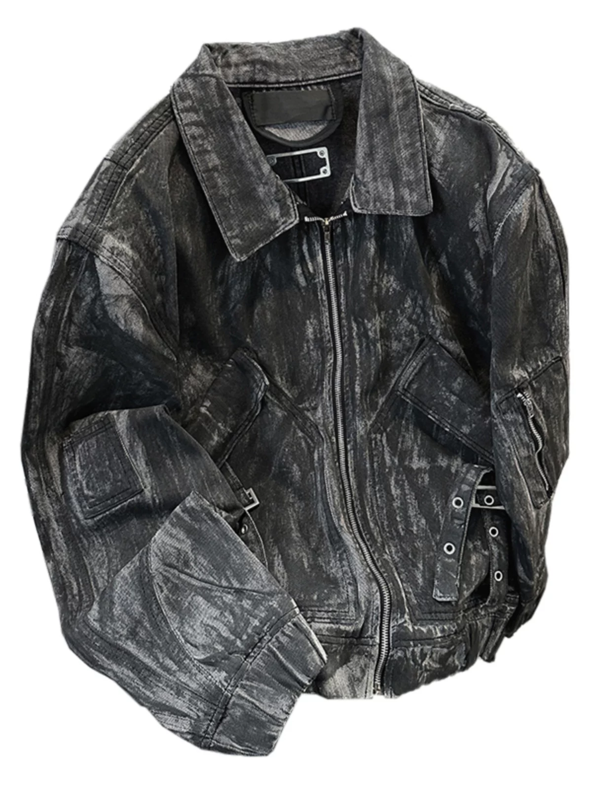 Áo khoác denim ngắn kiểu dáng bụi bặm dành cho nam, thương hiệu thời trang xuân thu, áo khoác công sở cao cấp kiểu Mỹ rộng rãi, cá tính và sành điệu.