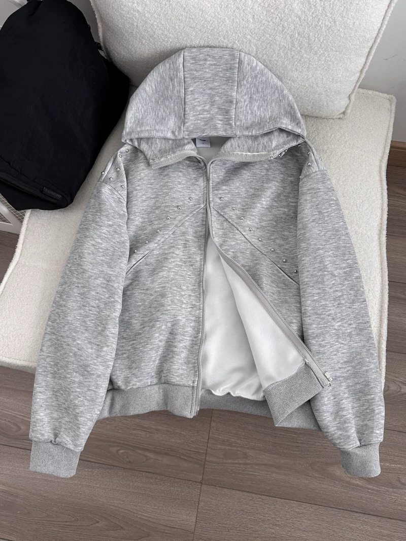 Áo khoác cardigan có mũ trùm đầu dành cho nam, kiểu dáng thời trang xuân thu, áo khoác có khóa kéo rộng rãi, chất liệu dày dặn cao cấp phong cách Mỹ.