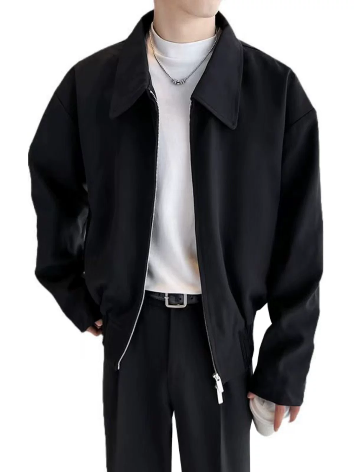 Áo khoác nam thời trang xuân thu, kiểu dáng gọn gàng, cao cấp, phong cách Mỹ, áo khoác ngắn kiểu dáng rộng rãi, lịch lãm.