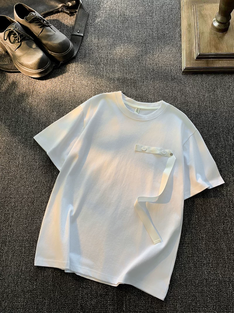 Áo thun ngắn tay đơn giản, thời trang dành cho nam, áo lót mùa hè rộng rãi thoáng khí, áo nửa tay cao cấp chất liệu cotton nguyên chất kiểu Mỹ.