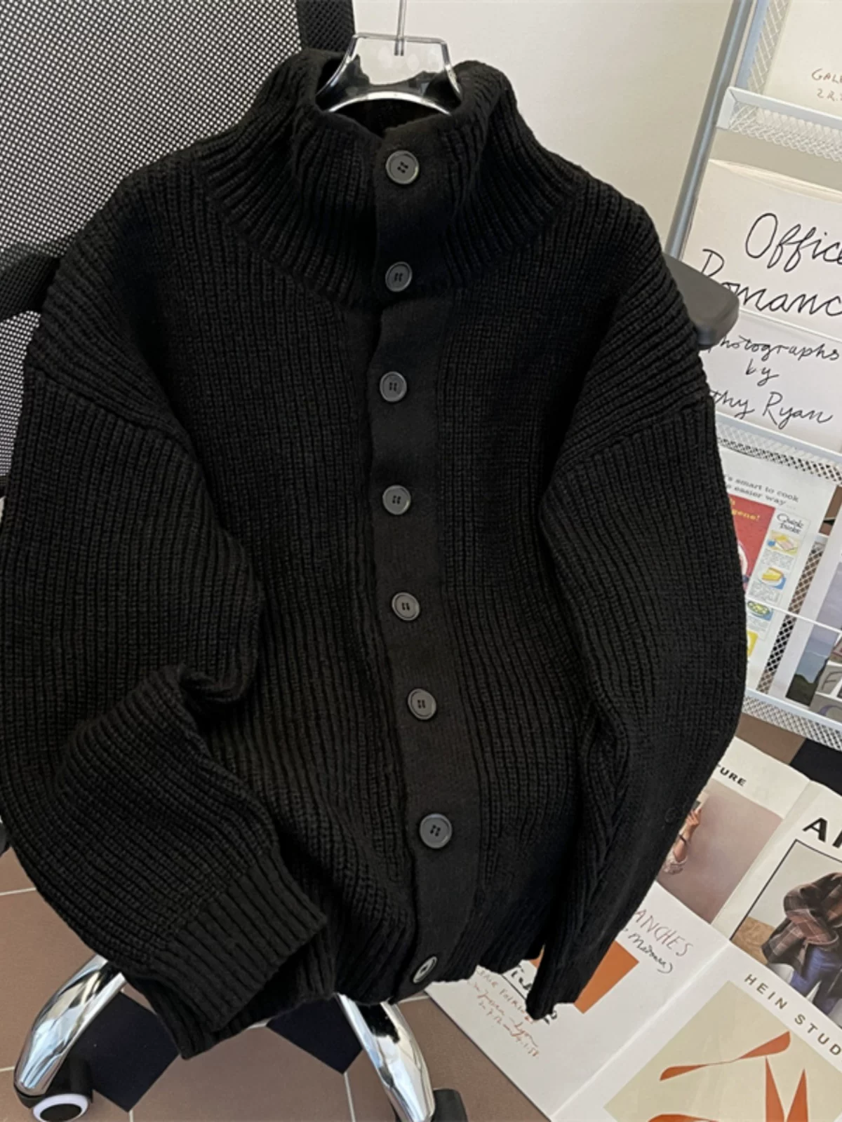 Áo len cardigan cleanfit mùa thu đông dành cho nam, áo dệt kim cao cấp hợp thời trang, áo khoác dáng rộng phong cách lười biếng kiểu Mỹ.