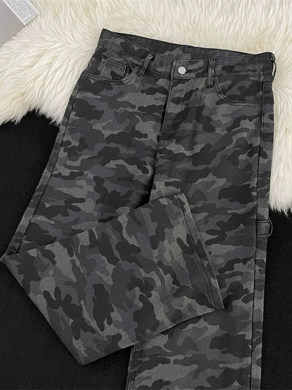 Quần jean công sở ngụy trang cá tính và sành điệu dành cho nam, quần cleanfit thương hiệu hợp thời trang mùa hè, quần dài ống rộng dáng rộng phong cách Mỹ cổ điển.