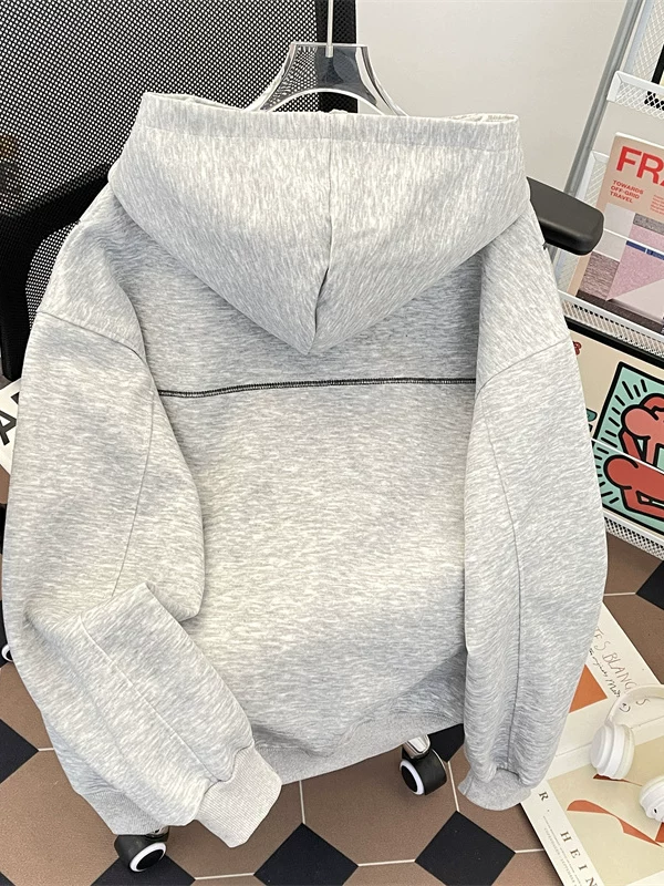 Áo khoác cardigan nam may viền nổi bật, kiểu dáng rộng rãi, thiết kế thời trang, áo khoác cặp đôi phong cách Mỹ mới mẻ mùa xuân thu.