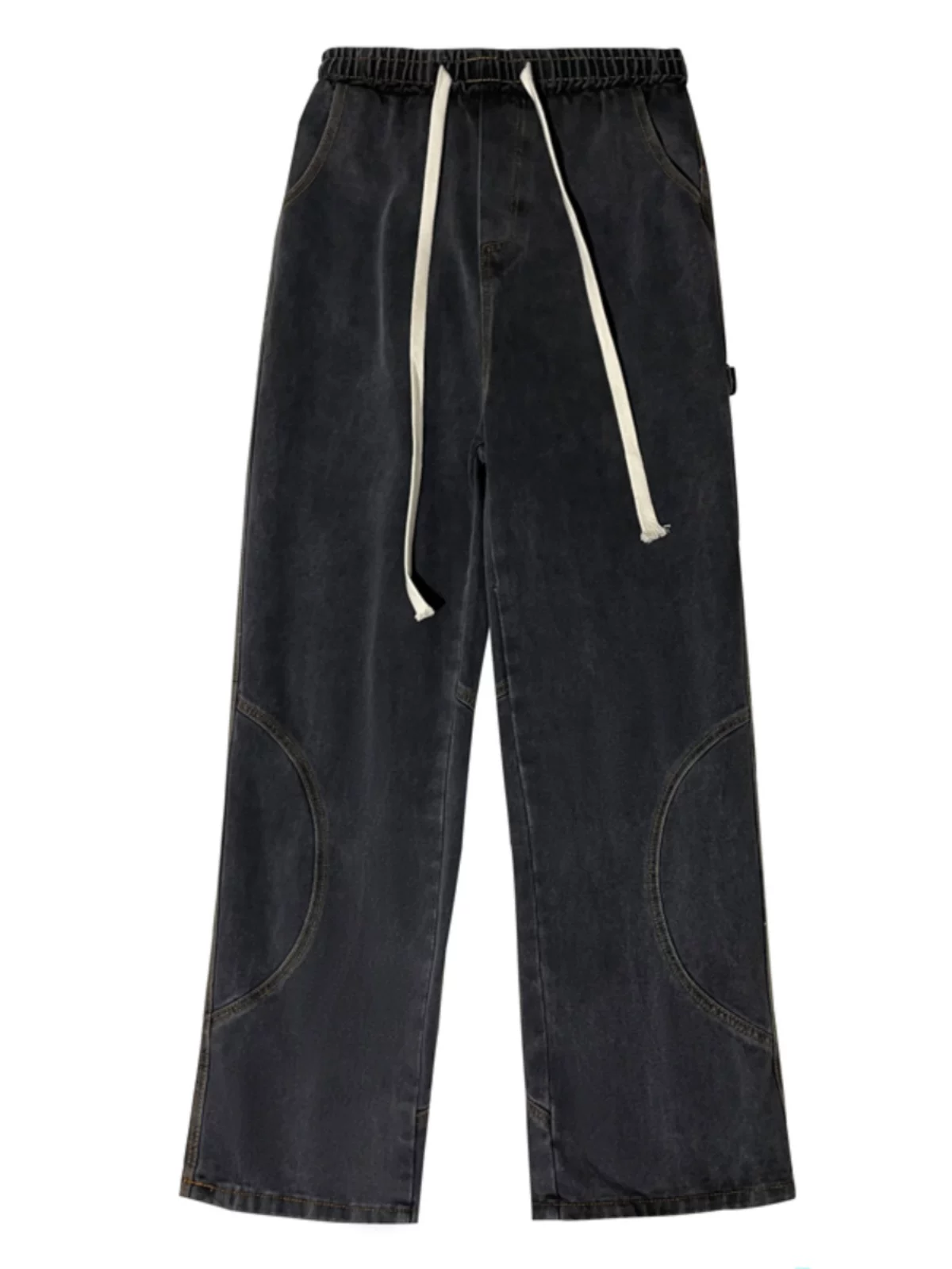 Quần jeans phong cách retro Mỹ dành cho nam, mùa xuân và mùa thu, quần công sở đã qua xử lý làm cũ và tạo hiệu ứng rách, quần ống đứng rộng rãi, hợp thời trang, phong cách đường phố.