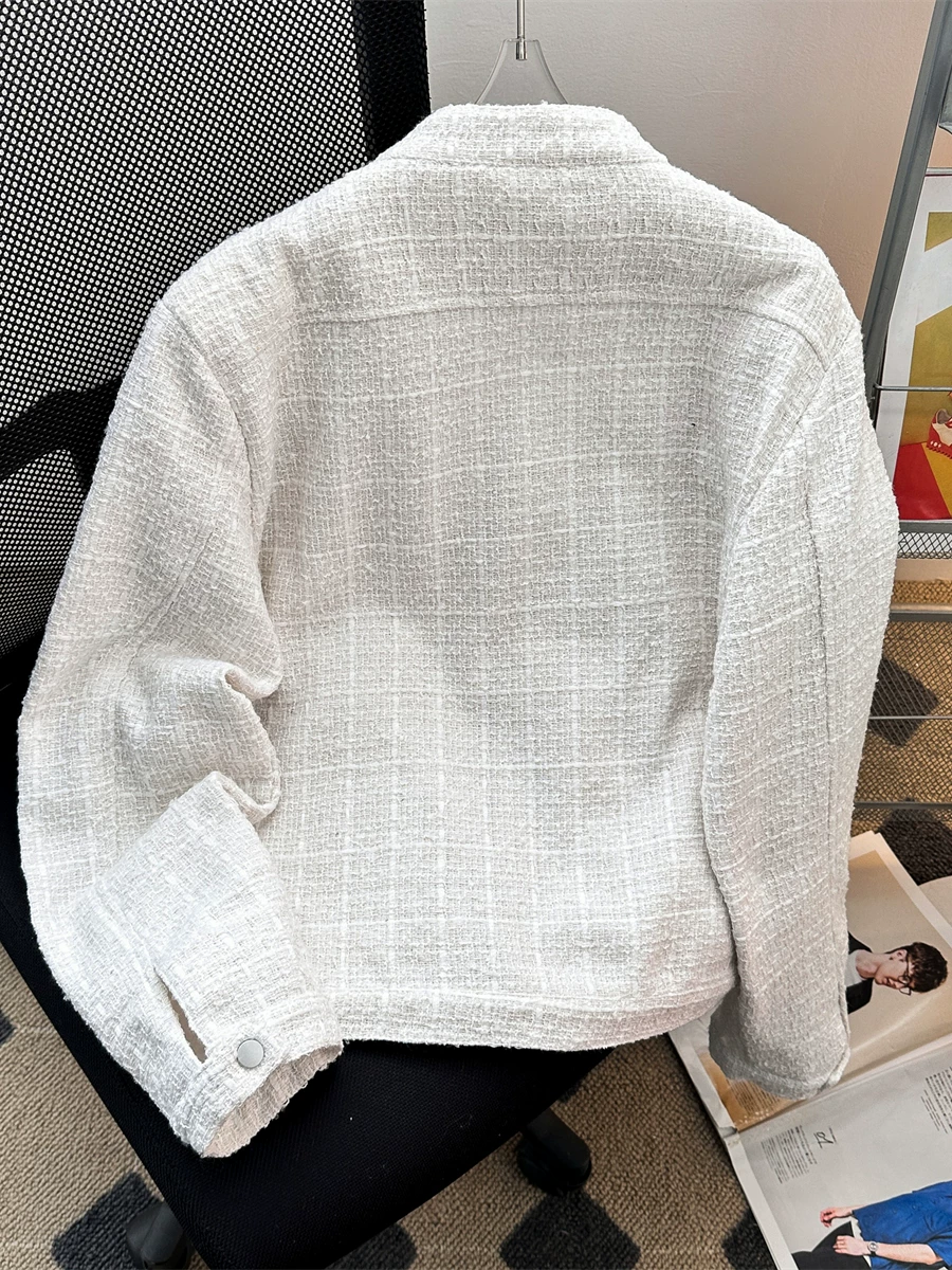 Áo khoác dệt kiểu Chanel dành cho nam, mùa xuân thu, cao cấp, sành điệu, áo khoác ngắn, áo khoác bóng chày kiểu Mỹ cleanfit.