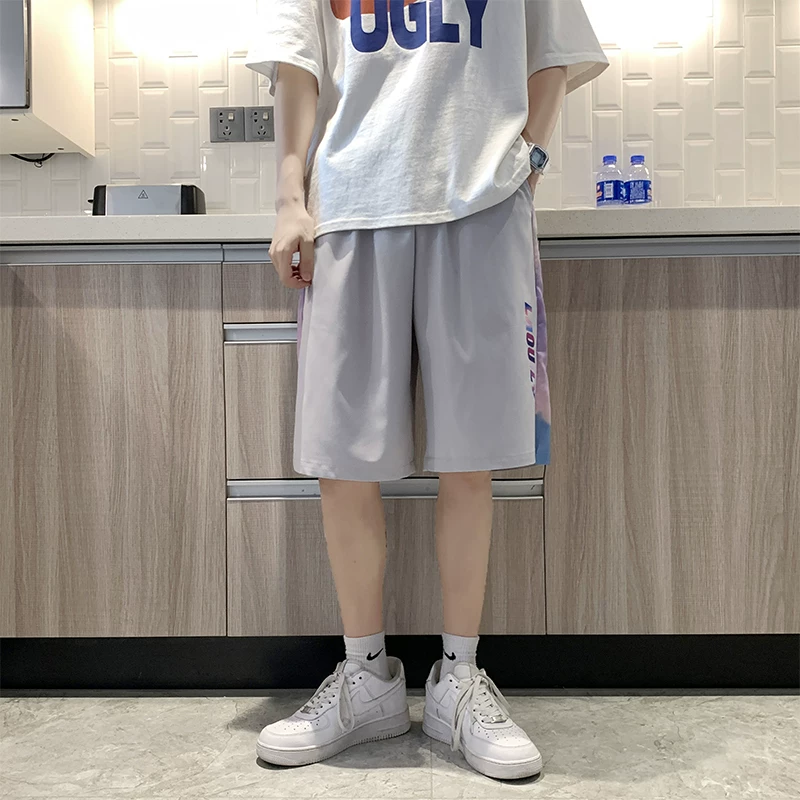 Quần short nam phối màu gradient, kiểu dáng Hàn Quốc, thời trang, thể thao, năng động, ống đứng, rộng rãi, mùa hè, 5 phần.