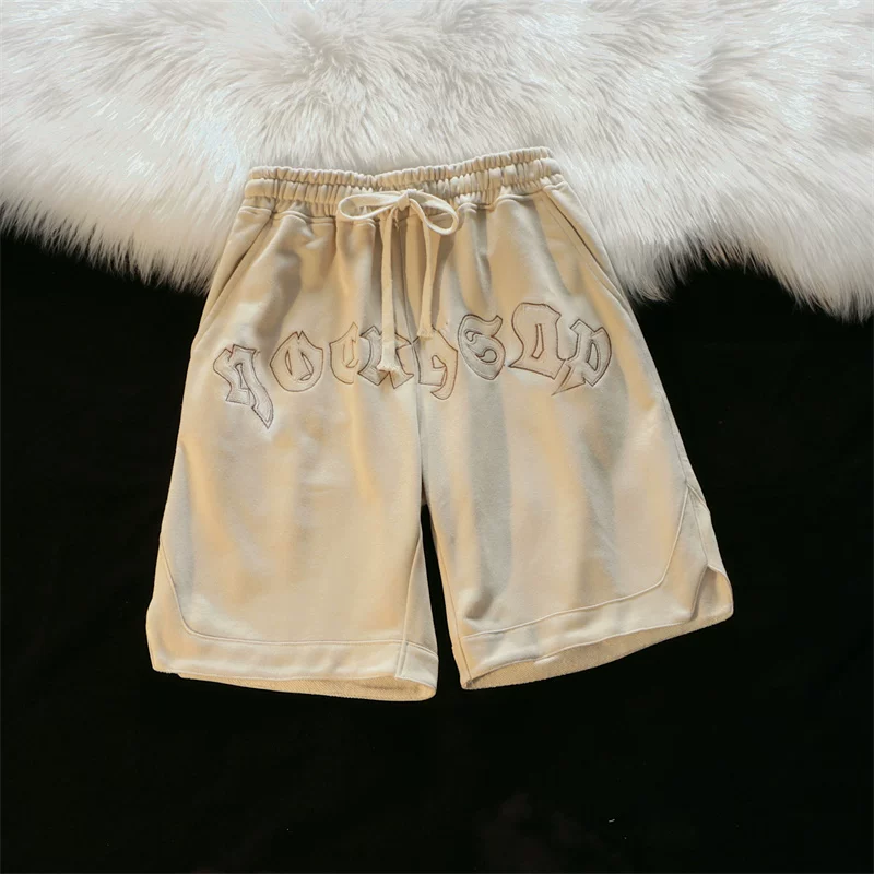 Quần short bóng rổ thêu họa tiết retro của Mỹ dành cho nam, quần thể thao mỏng rộng rãi mùa hè, quần short năm điểm thương hiệu thời trang đường phố cao cấp.