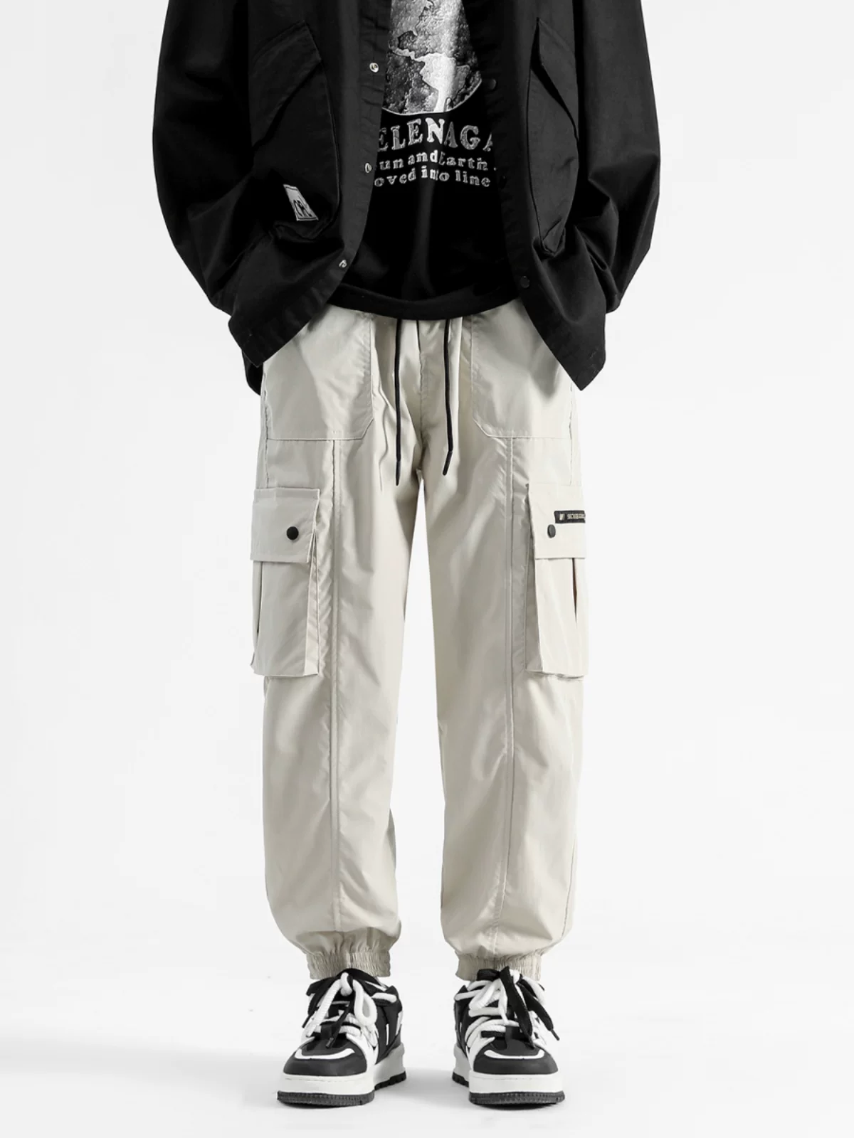 Quần cargo nhiều túi phong cách Mỹ, thương hiệu thời trang hot, quần nam sinh viên, quần jogger rộng rãi thoải mái mùa xuân thu, quần harem.