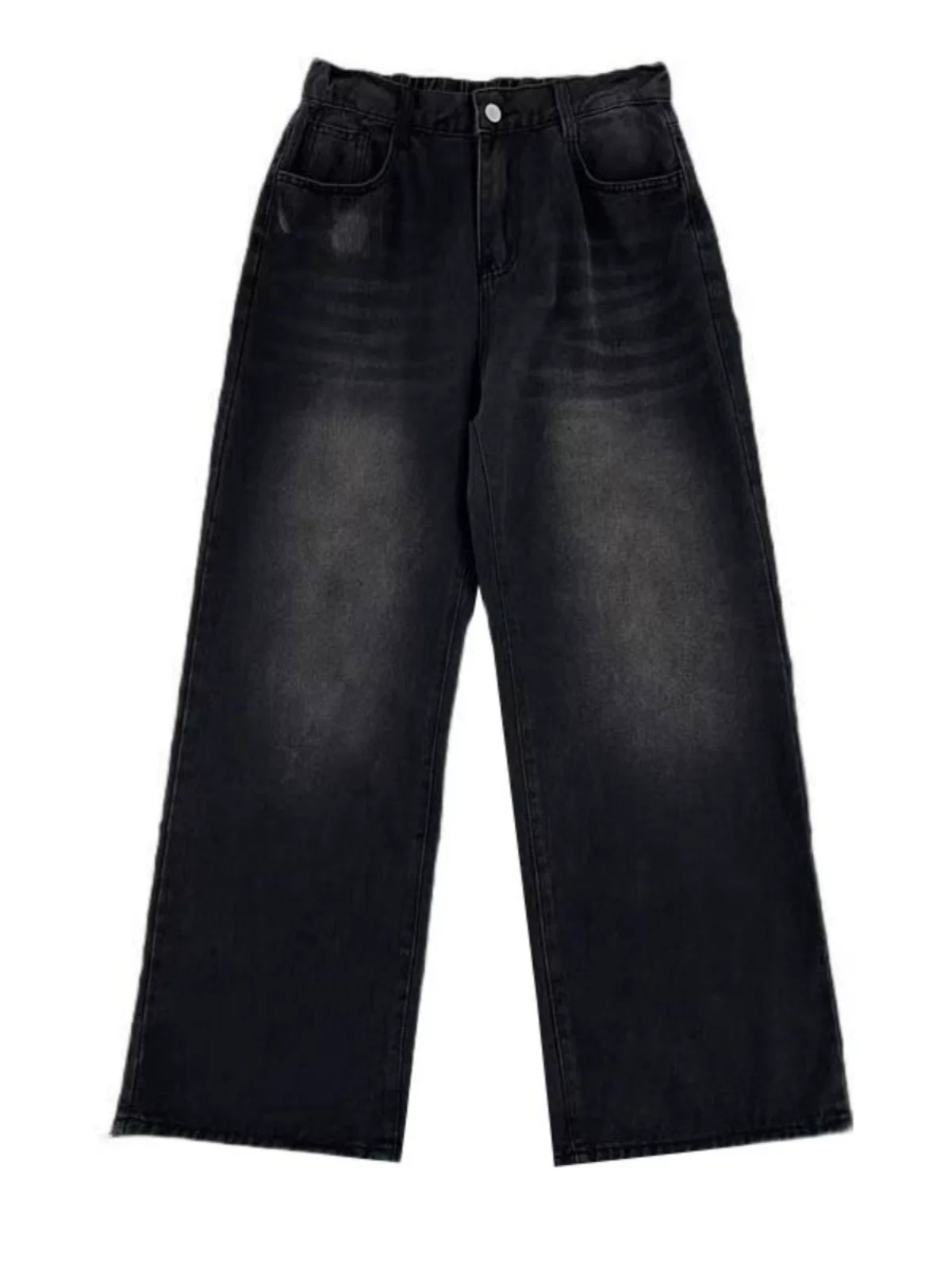 Quần jean nam bán co giãn dành cho mùa xuân thu, quần dài kiểu Mỹ vintage, quần dài ống rộng dáng rộng thời trang đa năng.