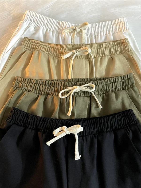 Quần dài ống rộng kiểu Nhật đơn giản dành cho nam giới, quần công sở đơn giản, hợp thời trang, quần ống rộng thông thường, mỏng, đa năng, mùa hè