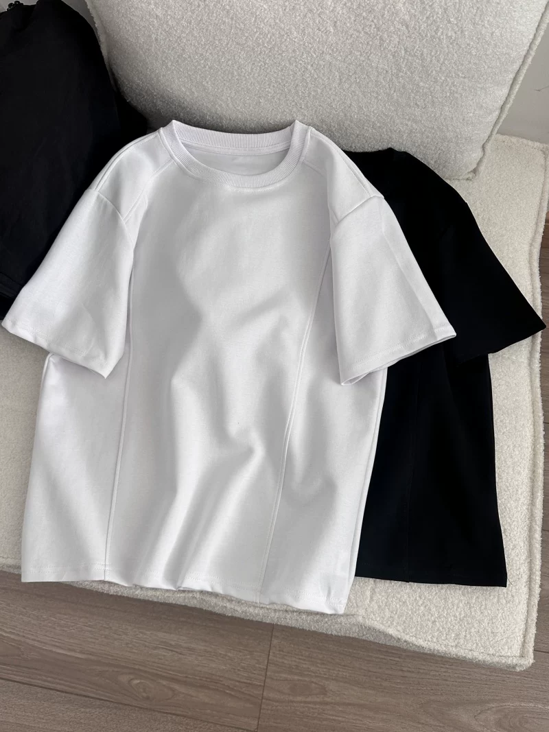 Áo thun nam tay ngắn tối giản, chất liệu dày dặn, kiểu dáng rộng rãi, hợp thời trang mùa hè, phong cách Mỹ, thiết kế phá cách cao cấp.