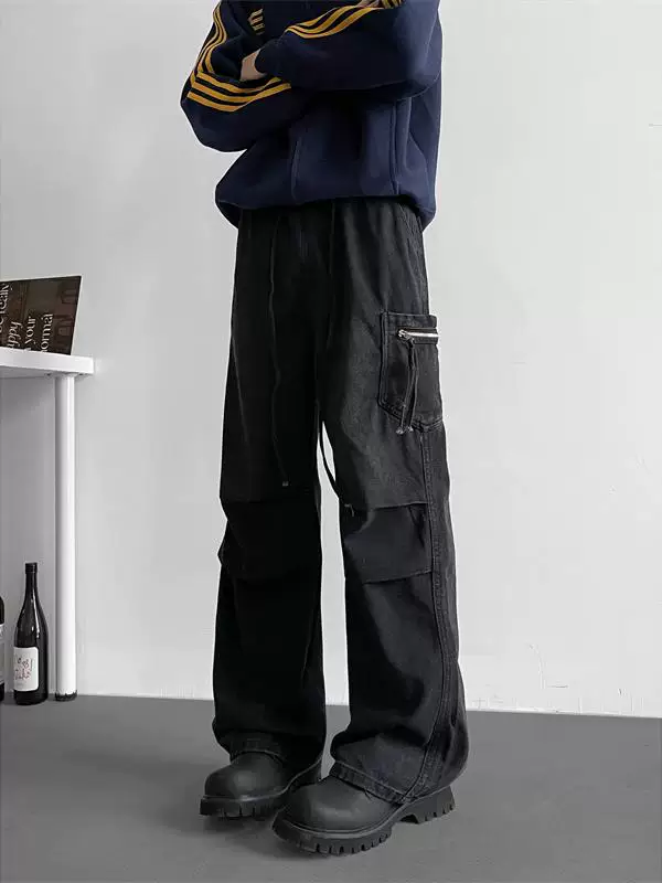 Quần jean công sở cleanfit mùa thu đông dành cho nam, quần xếp ly phong cách Mỹ cổ điển, quần dài ống rộng dáng rộng thương hiệu thời thượng.