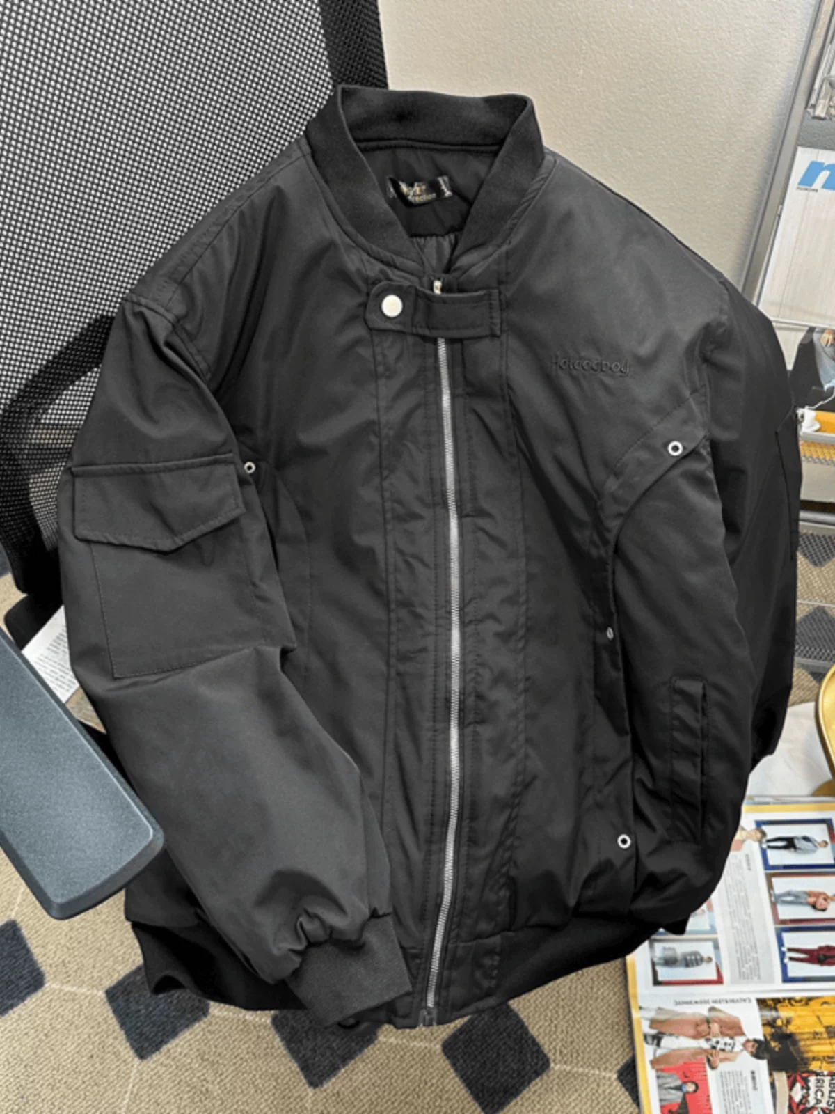 Áo khoác bóng chày dáng rộng mùa xuân thu phong cách Mỹ, áo khoác phi công cặp đôi, thiết kế thời trang nam, áo khoác cặp đôi thương hiệu.