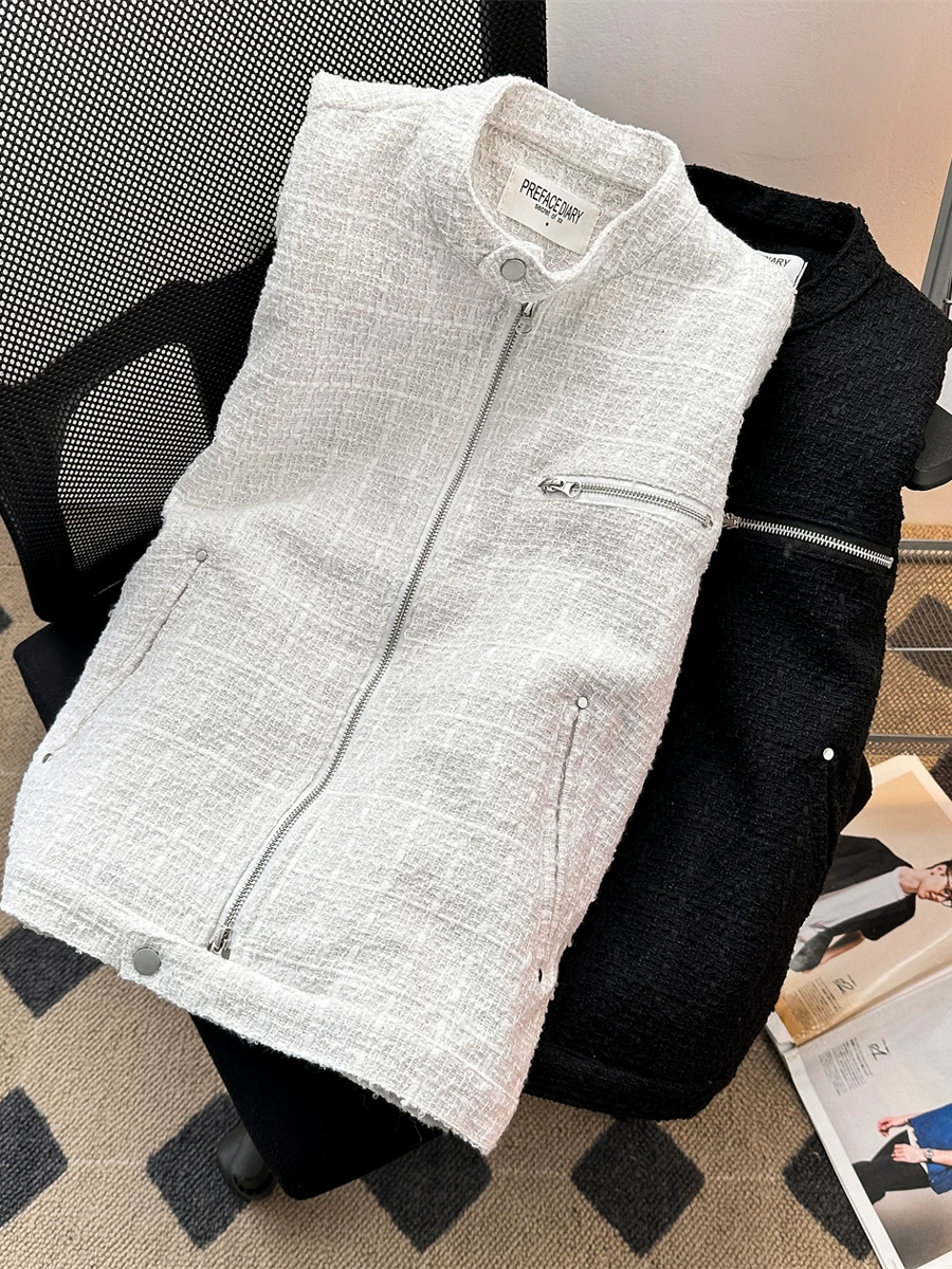 Áo khoác dệt kiểu Chanel dành cho nam, mùa xuân thu, cao cấp, sành điệu, áo khoác ngắn, áo khoác bóng chày kiểu Mỹ cleanfit.